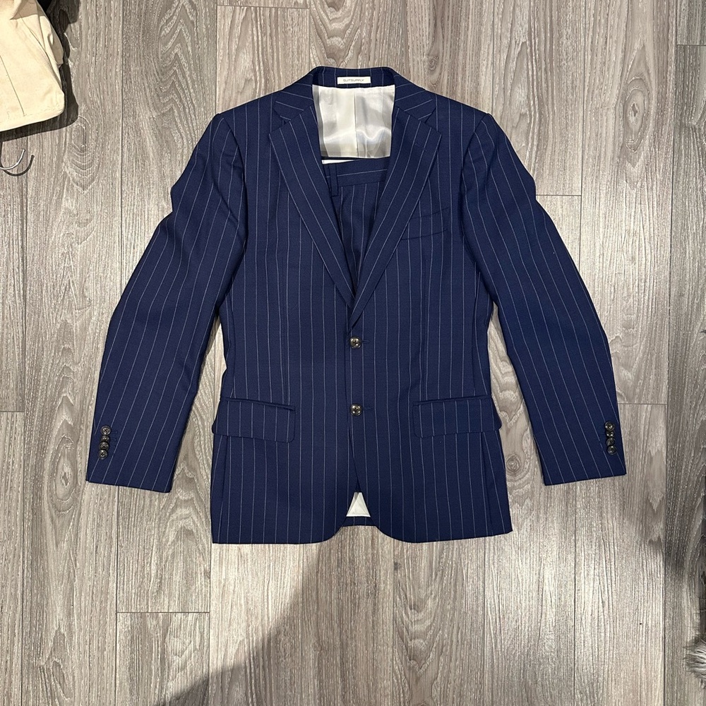 Suitsupply Lazio Single Breasted FL Slim Suit Men’s Wool 2 Piece 36S